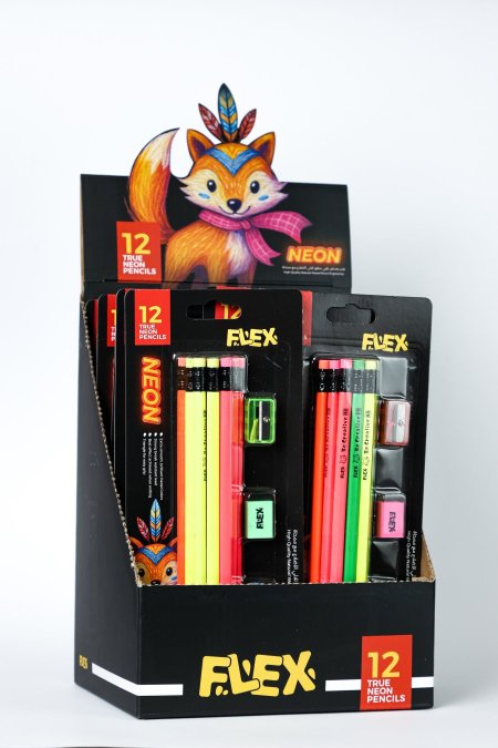 دزينة أقلام رصاص flex neon