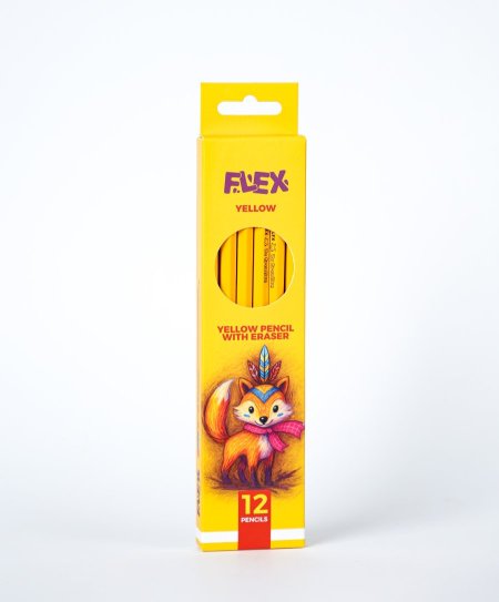 دزينة اقلام رصاص flex اصفر