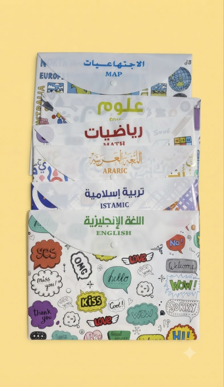 مجموعة دوسيات كبسة من 1/5 مواد